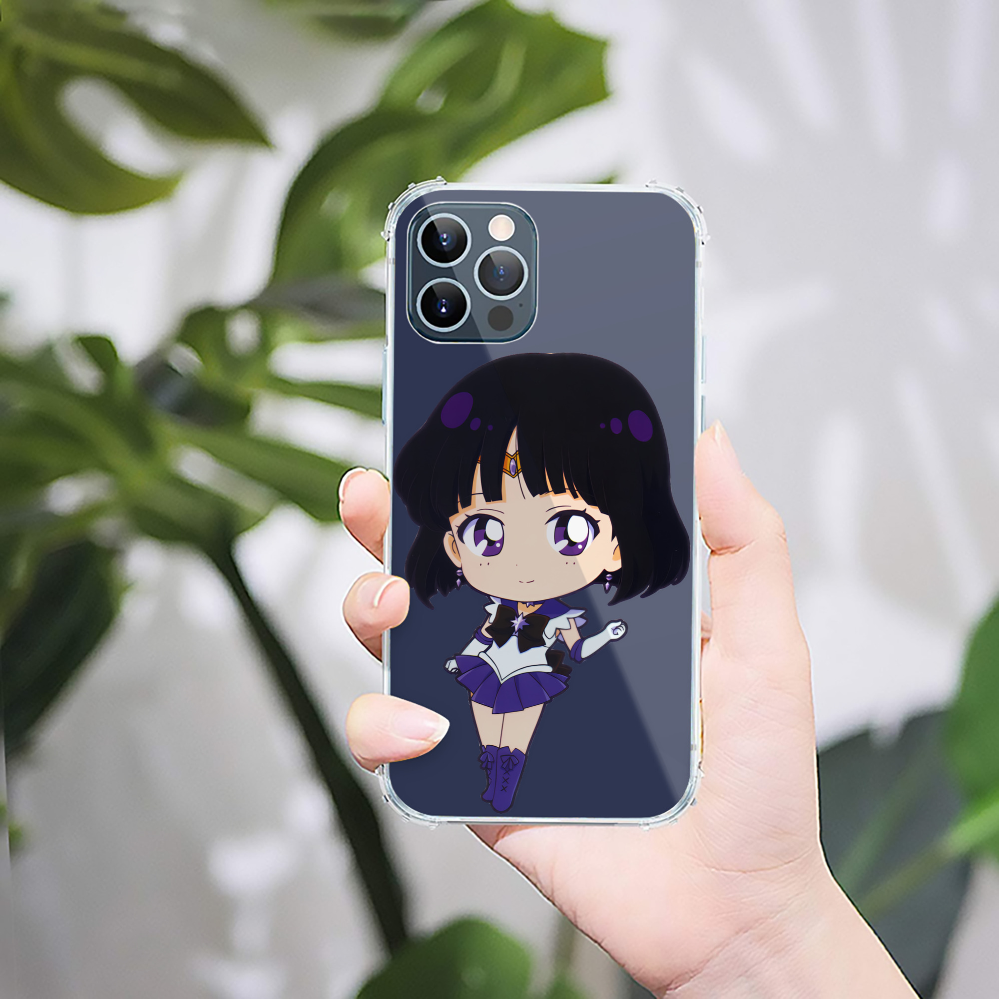 （画像用） 美少女戦士セーラームーン 土萠ほたる Sailor Moon Tomoe Hotaru （セーラーサターン；Sailor Saturn） 【iPhone 12シリーズ対応】透明スマホケース（クリアソフトケース）